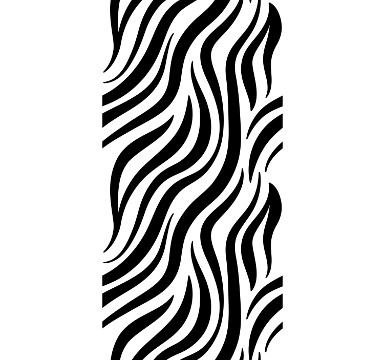 Wallpaper geometric black and white zebra stripes - TenStickers