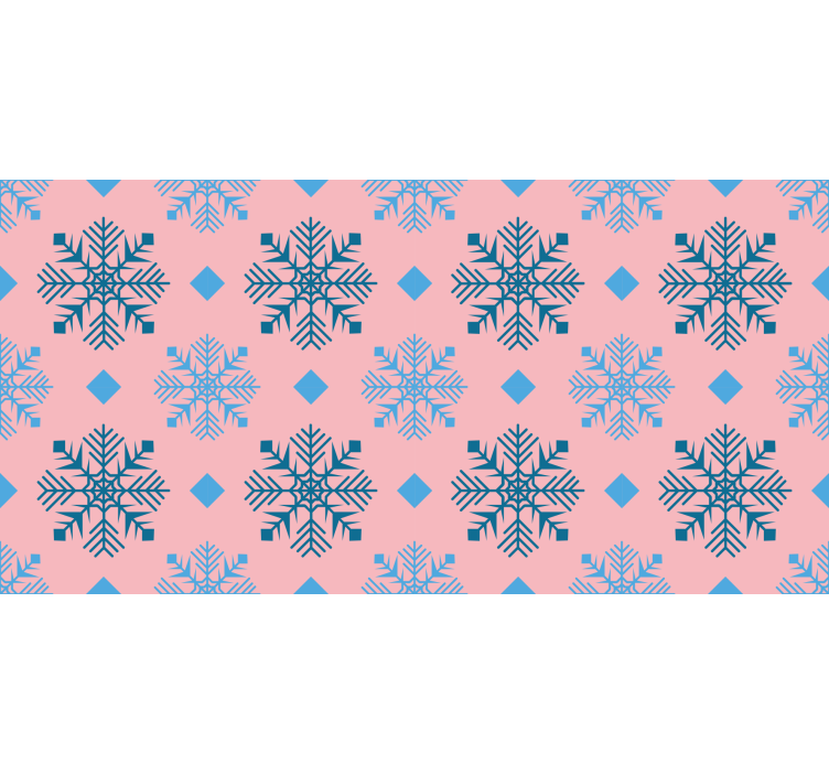 Holiday christmas wallpaper pink and blue snowflakes - TenStickers