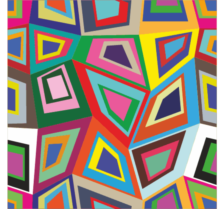 Retro wallpaper colorful irregular squares - TenStickers