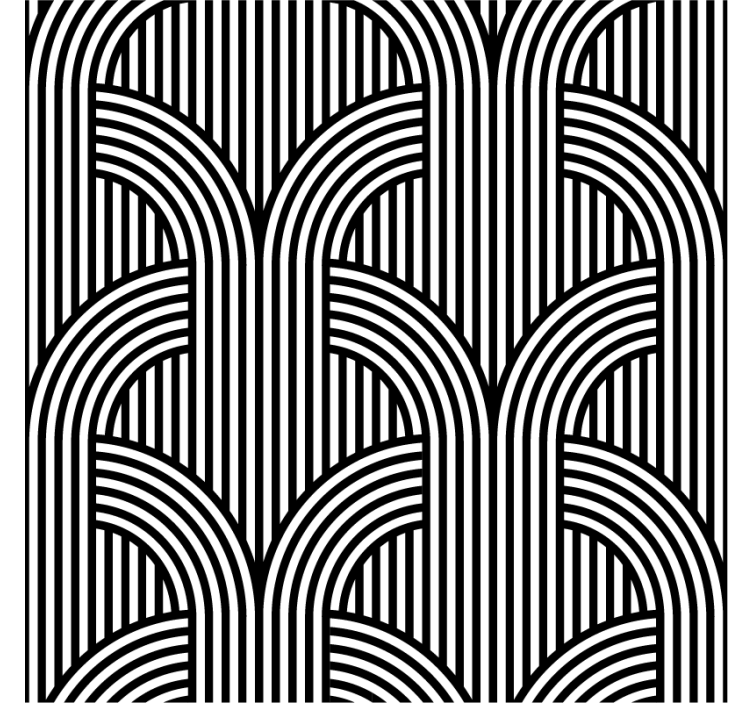 Ornamental wallpaper black and white arches - TenStickers