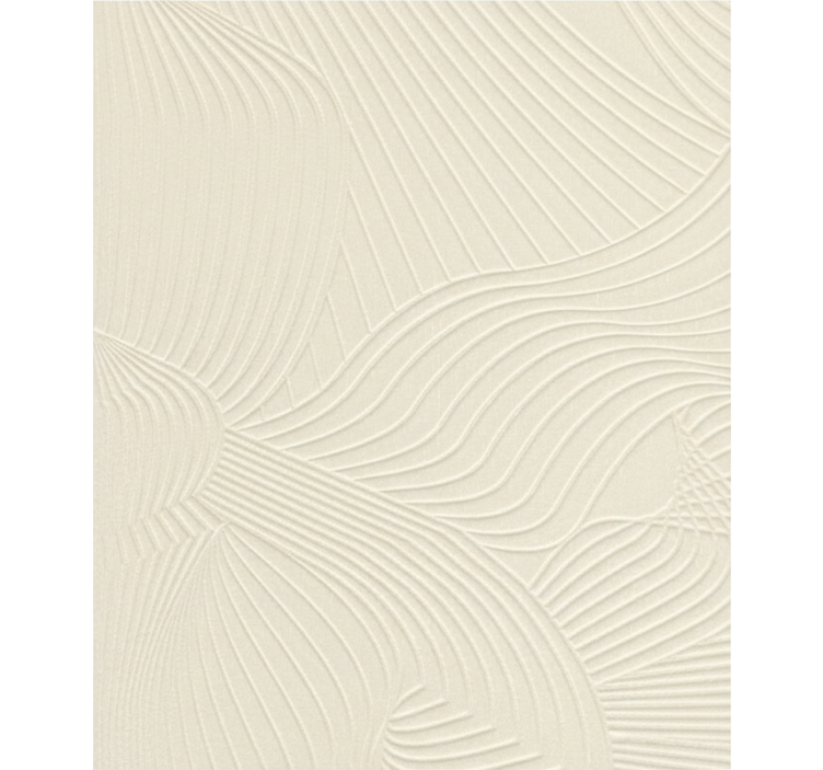 Living area wallpaper cream wavy embossed design - TenStickers