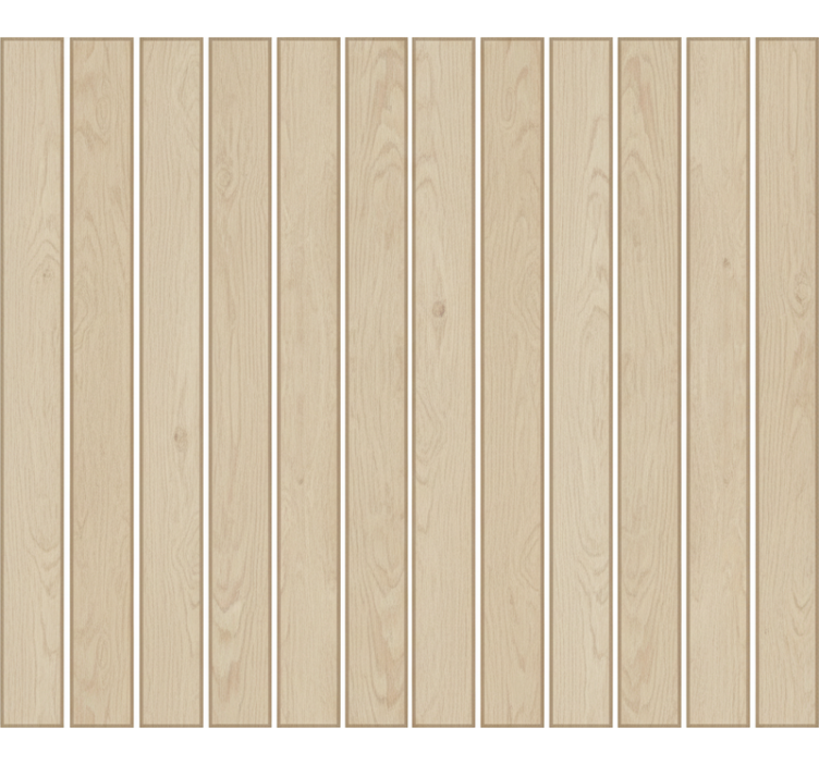 Living area wallpaper light oak slat design - TenStickers