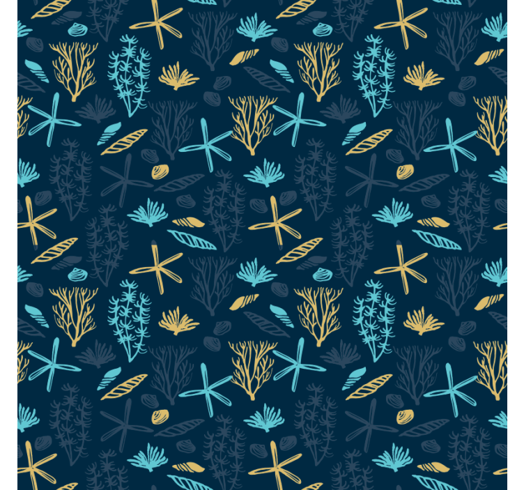 Wall paper in bedroom colorful ocean floor design - TenStickers