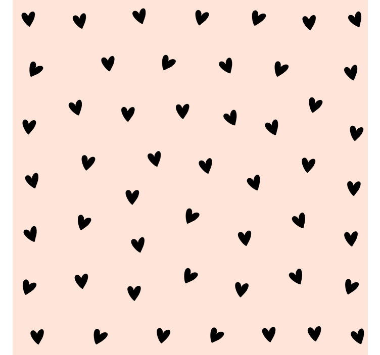 Wall paper in bedroom with black heart pattern - TenStickers