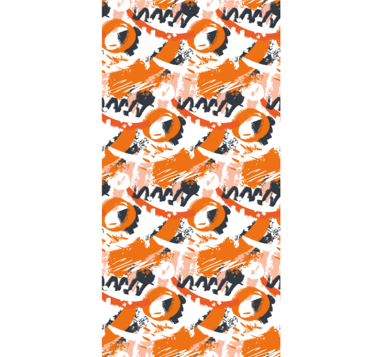 Ornamental wallpaper in abstract orange watercolor strokes - TenStickers