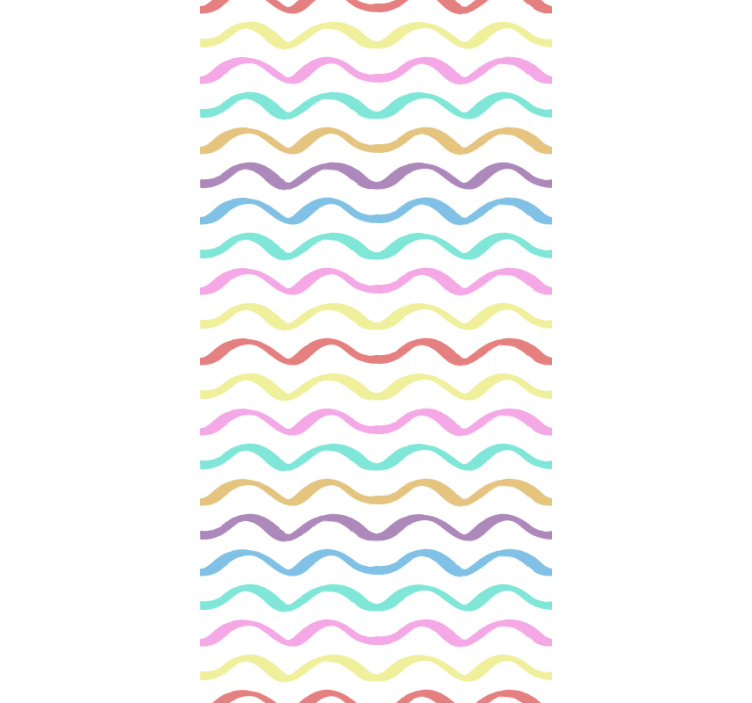 Ornamental wallpaper in a vibrant wave design - TenStickers