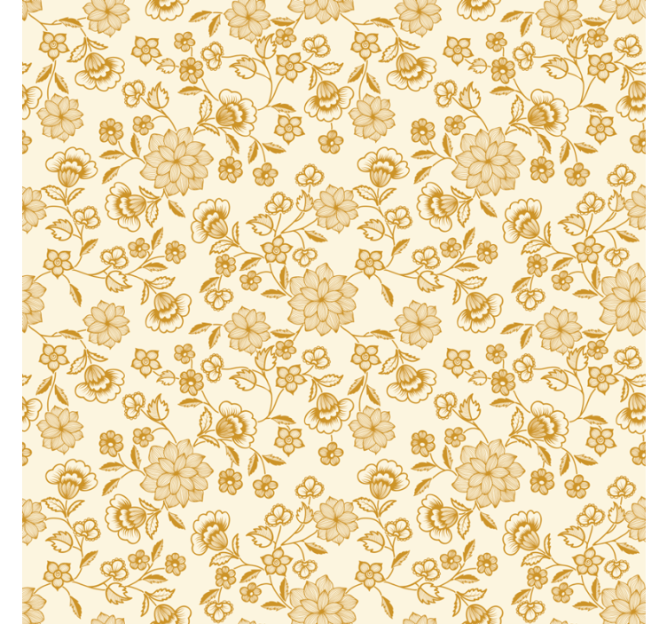 Living area wallpaper floral orange paisley - TenStickers
