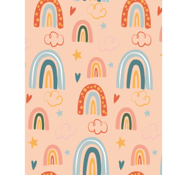 Textured wallpaper rainbow pattern for kids' room - TenStickers