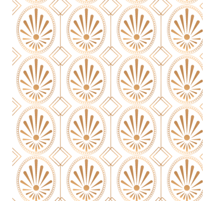 Textured wallpaper with modern art white and golden pattern - TenStickers
