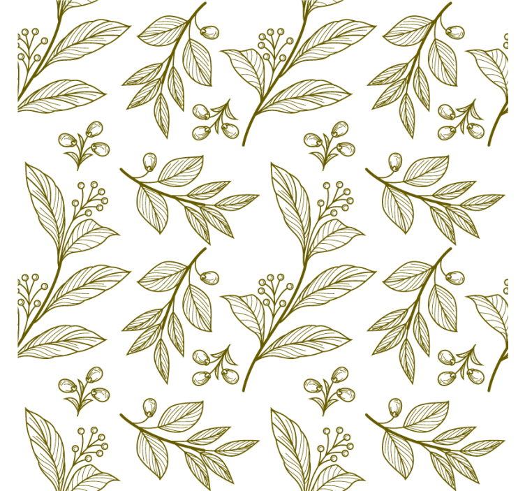 Elegant leaf emblem wall paper in bedroom - TenStickers