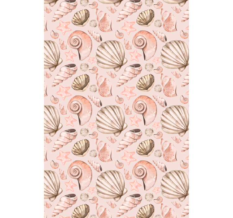 Animals wallpaper in pastel seashells design - TenStickers