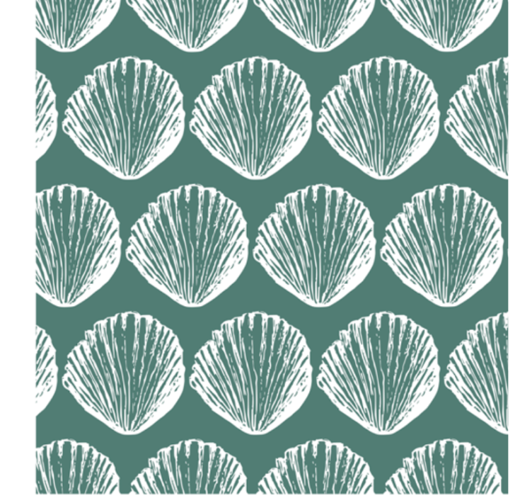 Animals wallpaper retro seashell pattern - TenStickers