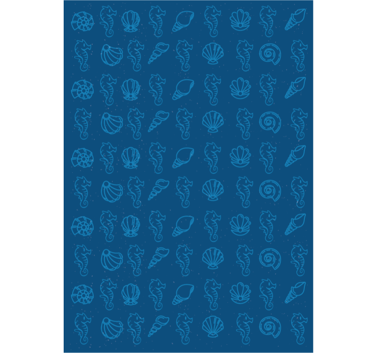 Animals wallpaper featuring shells and sea horses - TenStickers