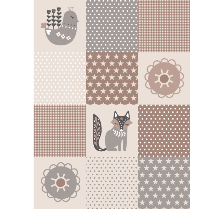 Animals wallpaper featuring nordic wildlife and tiles - TenStickers