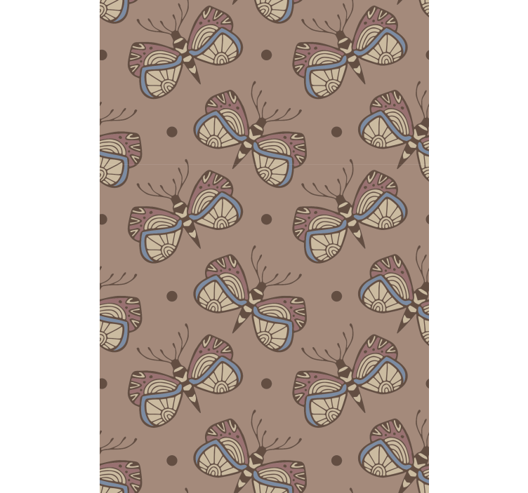 Inspirational vintage butterfly wall paper in bedroom - TenStickers