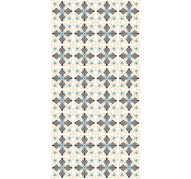 Wall paper in bedroom retro botanical tiles - TenStickers