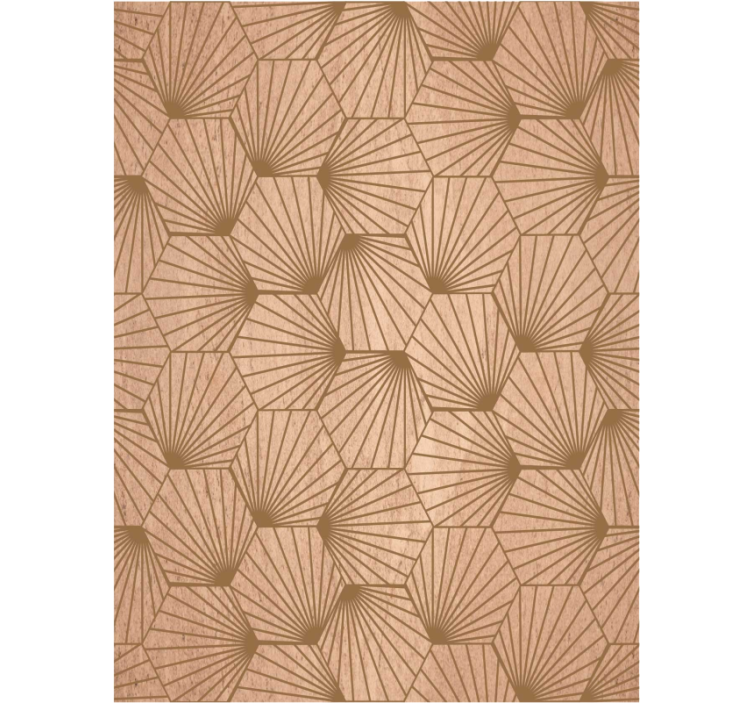 Living area wallpaper brown hexagon lines - TenStickers