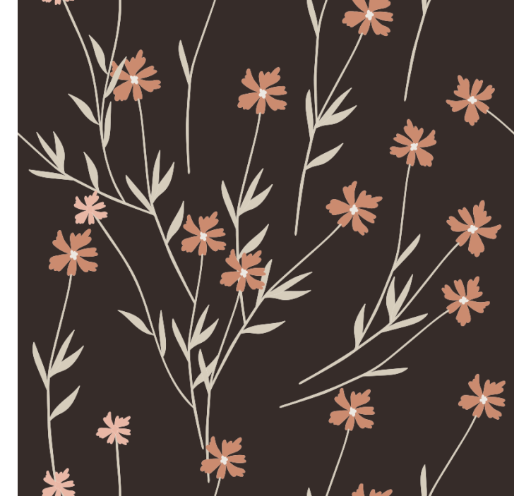 Textured wallpaper brown flowers kallax - TenStickers