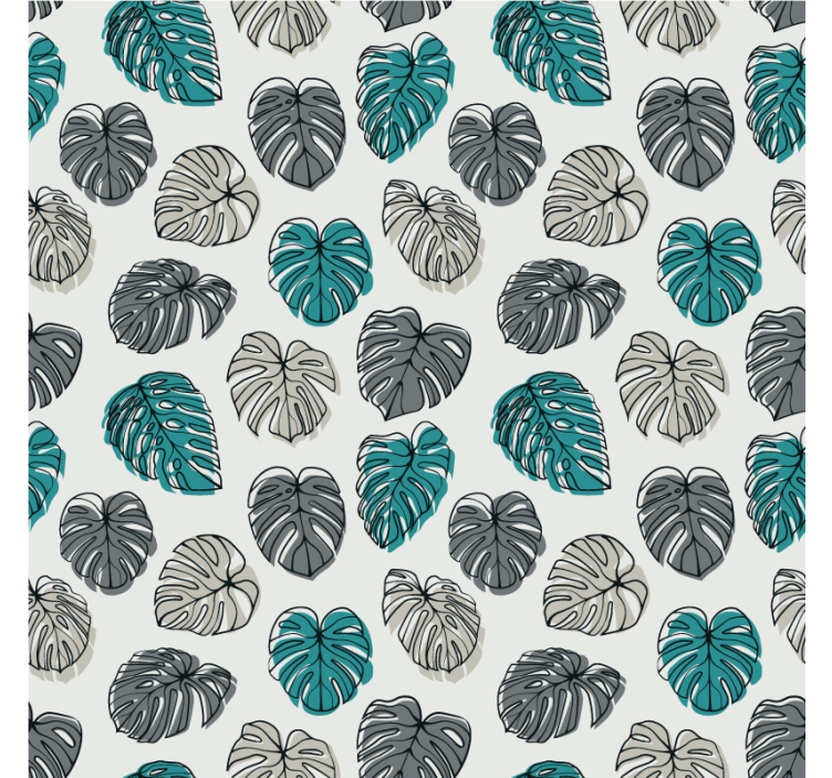 Wall paper in bedroom monstera leaf design - TenStickers
