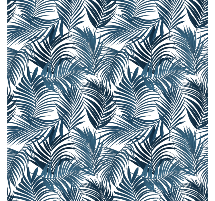 Tropical leaf design wall paper in bedroom - TenStickers