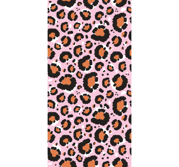 Animals wallpaper in pink leopard motif - TenStickers