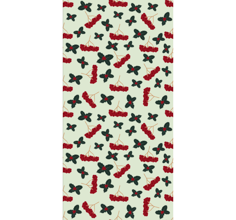 Holiday christmas wallpaper hand drawn berries pattern - TenStickers