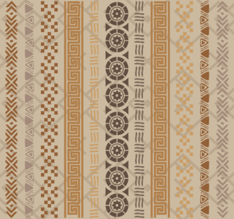 Wallpaper office with puzzle stamp effect in brown - TenStickers