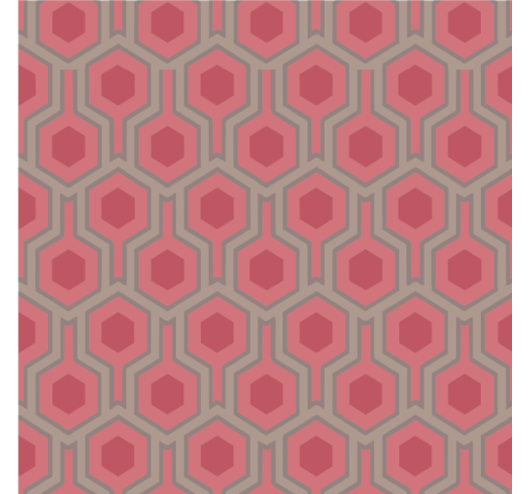 Wallpaper office 70s pink hexagons - TenStickers