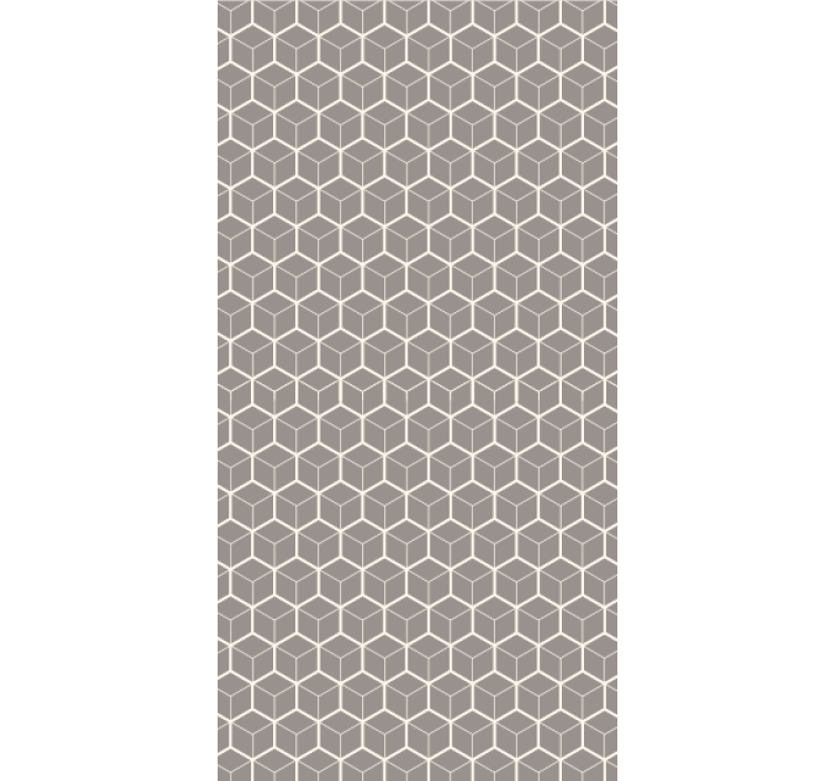 Wallpaper office gray and white hexagon pattern - TenStickers