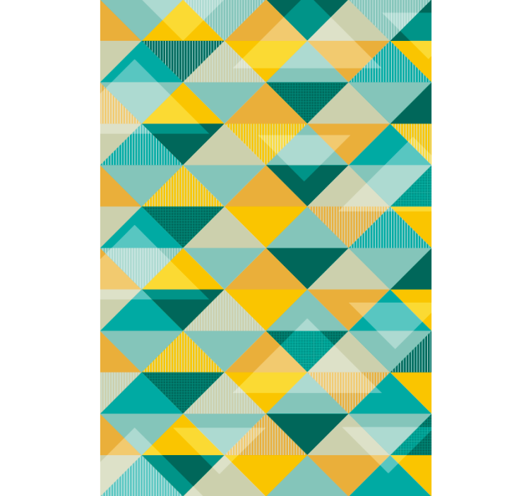 Hallway wallpaper geometric triangle design - TenStickers