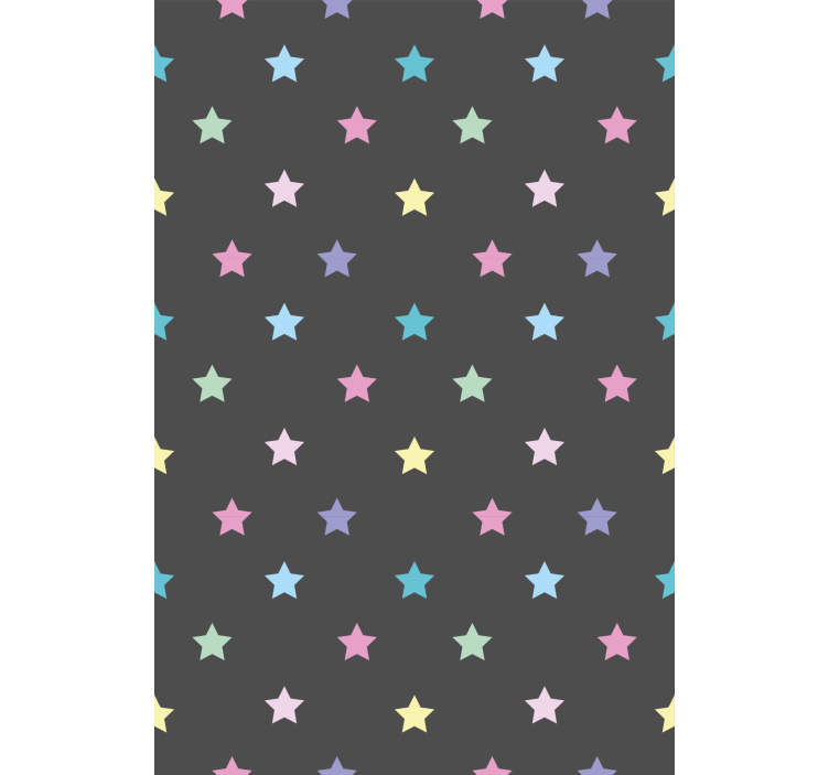 Hallway wallpaper colored stars on a grey background - TenStickers