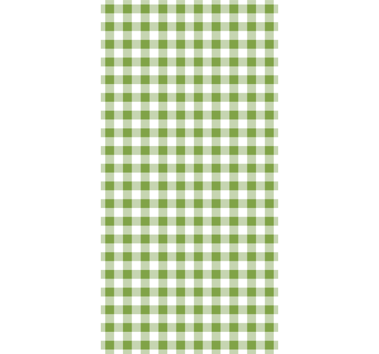 Hallway wallpaper white and green patterned squares - TenStickers