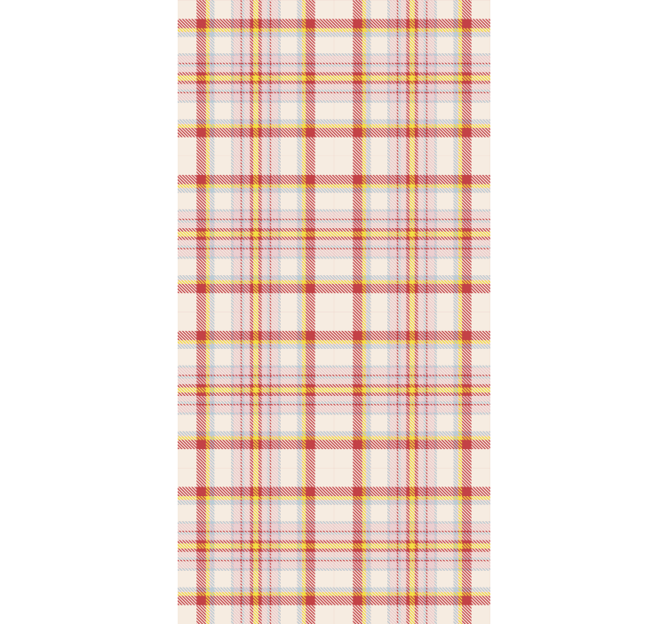 Hallway wallpaper with scottish tartan squares - TenStickers