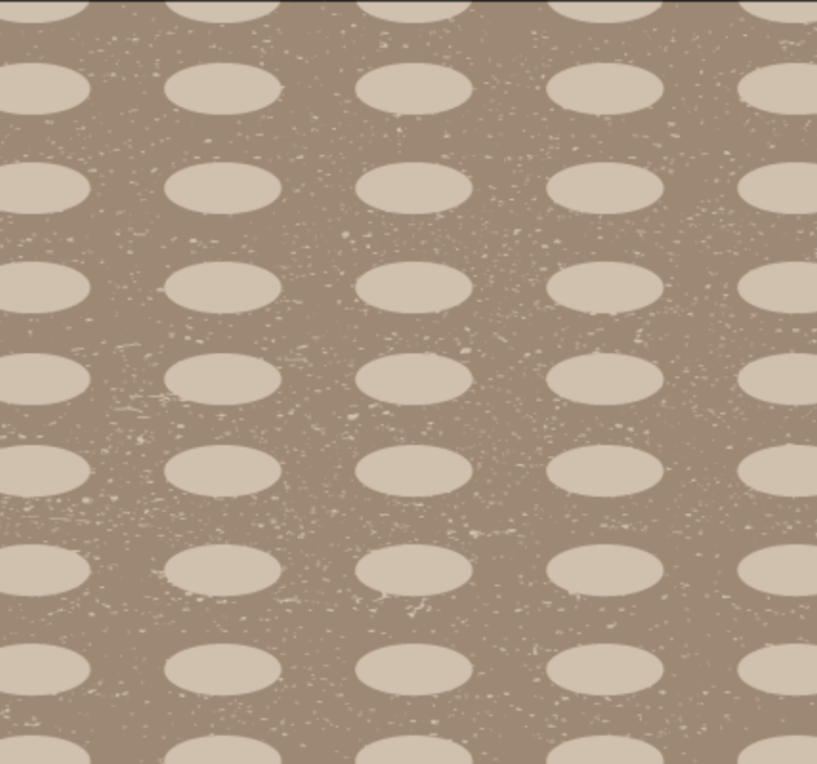Hallway wallpaper with geometric brown circle pattern - TenStickers