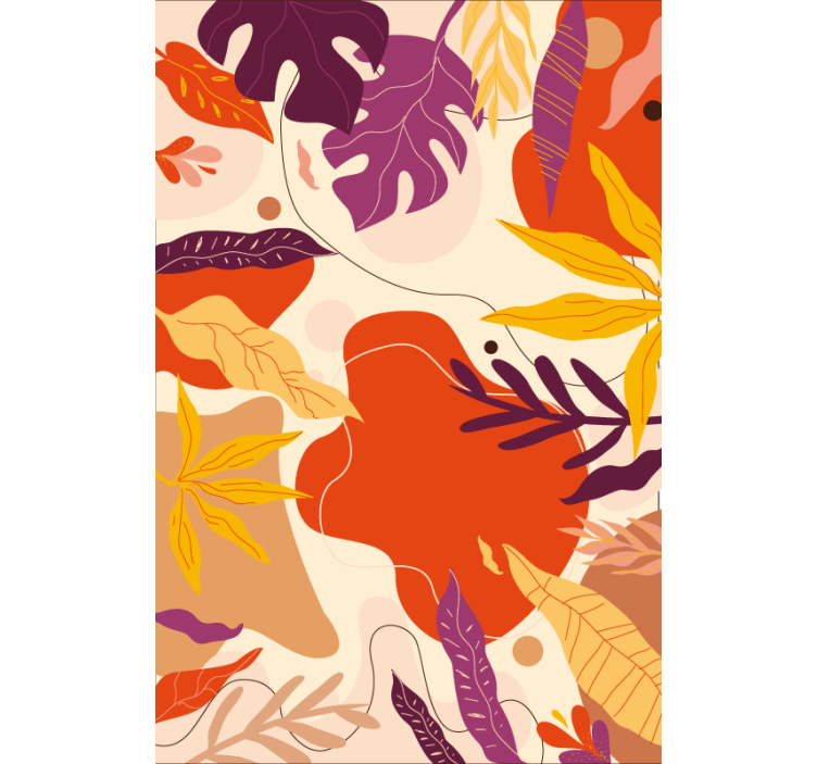 Nature wallpaper colourful abstract leaves design - TenStickers