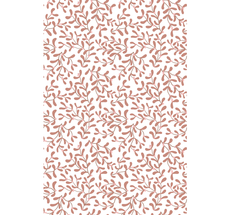 Nature wallpaper terracotta small leaves pattern - TenStickers