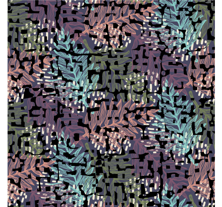 Nature wallpaper leafy colorful design - TenStickers