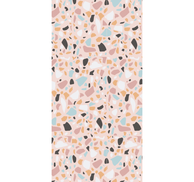 Textured wallpaper pink and blue watercolor terrazzo - TenStickers