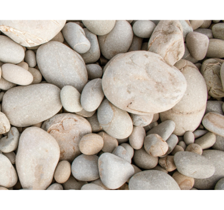Stone effect wallpaper in white small stones - TenStickers