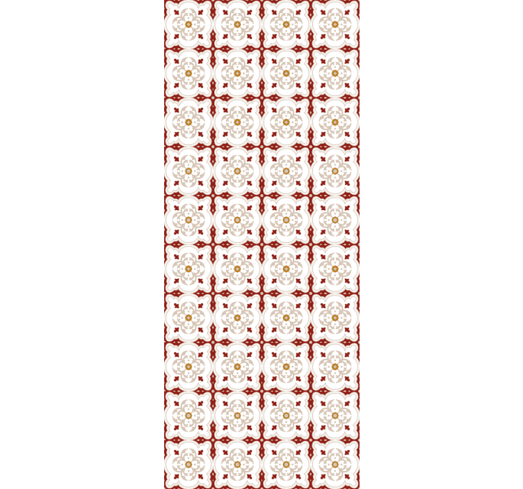 Red shaped tiles tile effect wallpaper - TenStickers
