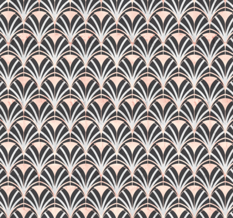 Tile effect wallpaper art deco marble pattern - TenStickers
