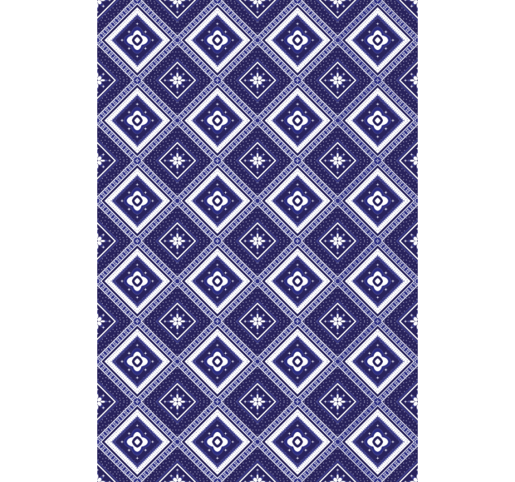 Tile effect wallpaper blue diamond pattern - TenStickers
