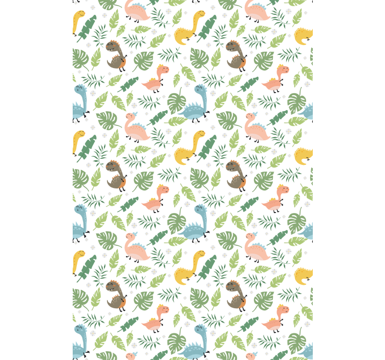 Wallpaper childrens room in pastel dinosaur forest - TenStickers