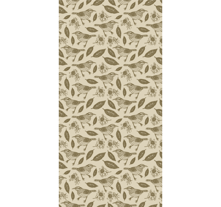 Wallpaper childrens room birds in nature and plants - TenStickers