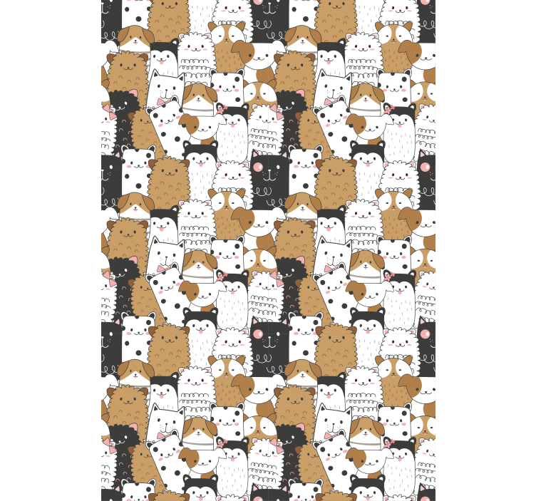 Wallpaper childrens room adorable seamless dogs - TenStickers