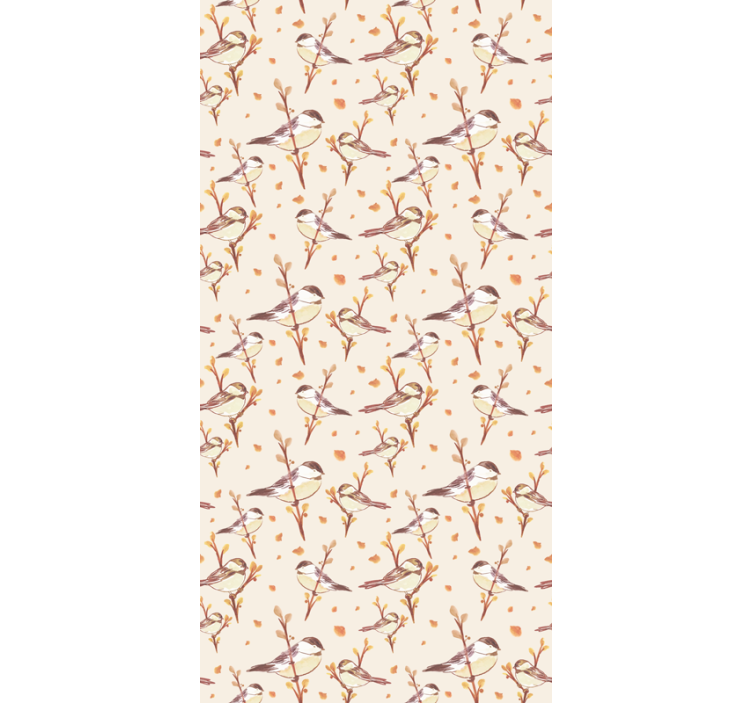 Wallpaper childrens room aquarella birds on branches - TenStickers