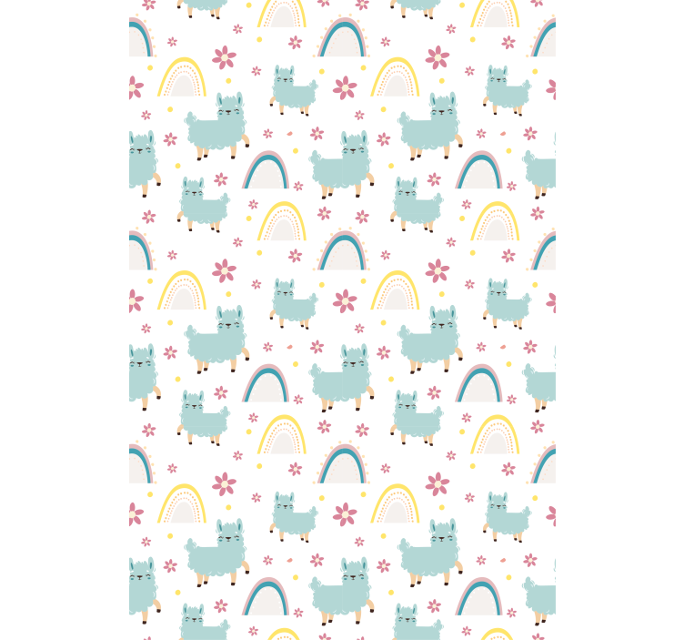 Wallpaper childrens room funny sheep unicorns design - TenStickers