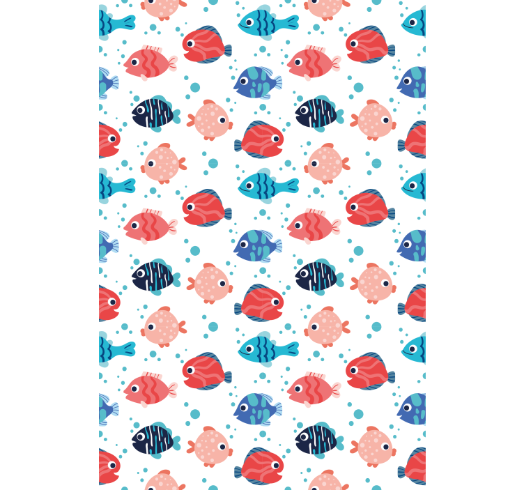 Wallpaper childrens room pink and blue fishes - TenStickers