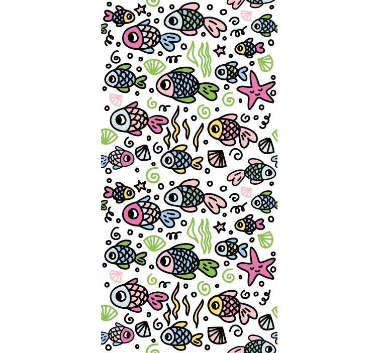 Wallpaper childrens room multicolor fish pattern - TenStickers