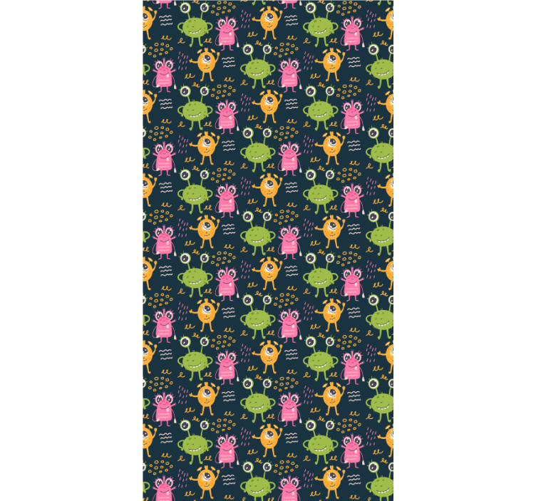 Wallpaper childrens room funny colorful aliens - TenStickers